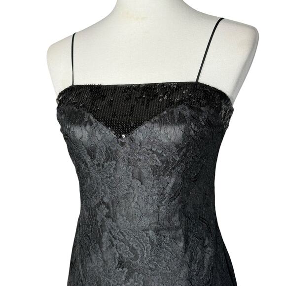 Vintage black sequin lace dress XS - Picture 4 of 16
